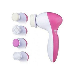 Brosse Nettoyante Pour Le Visage Rotative 5 En 1 – Rose Blanc