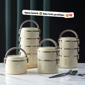 New Portable Thermal Lunch Box Set of Adult Stainless
