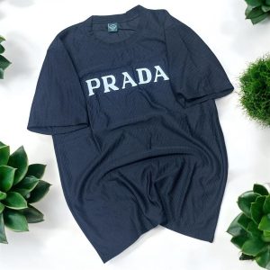 Prada Vintage PRADA spell out design black t-shirt