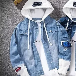 Cheap Men Denim Jacket Streetwear Hip