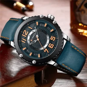 Montre Curren Cuir Bleu