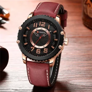 Montre Curren Cuir  Rouge