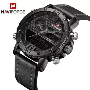 Montre en cuir Naviforce Ultra – Noir