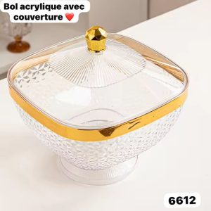 Luzkey Bol à Fruits de Comptoir avec Couvercle Assiette