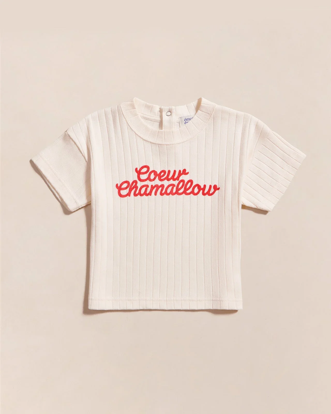 Le t-shirt Cœur chamallow enfant en coton bio - crème – Image 3