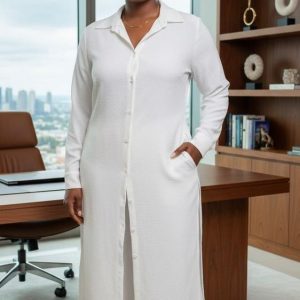 elegant plus size women&rsquo;s shirt dress chic boutton color