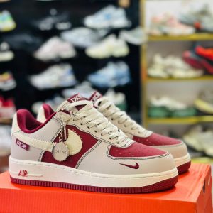 Custom Nike Air Force 1 — Maroon DIOR Edition
