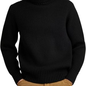 Pull express à col roulé en coton mélangé grand