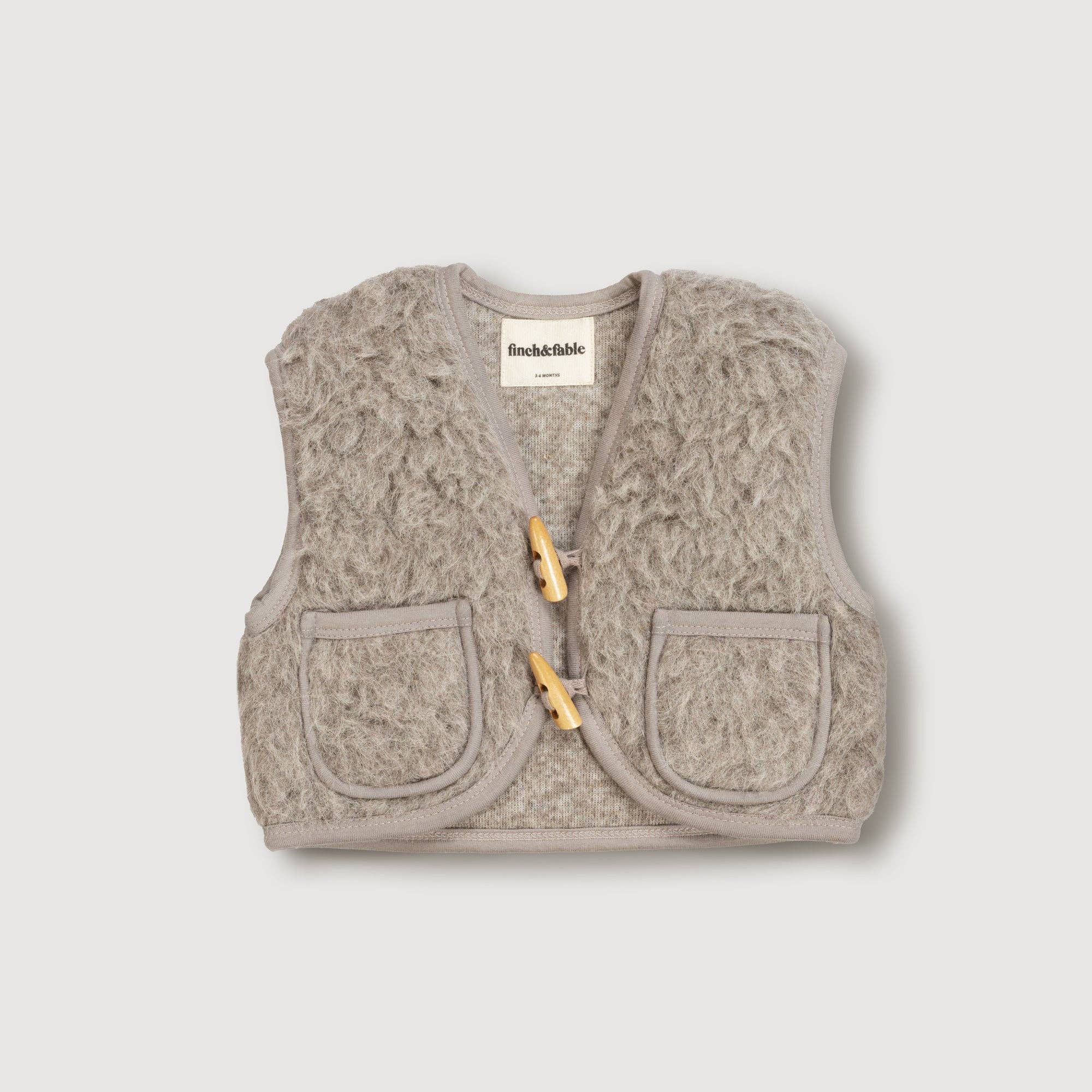 Gilet Sherpa en laine - Sand – Image 4
