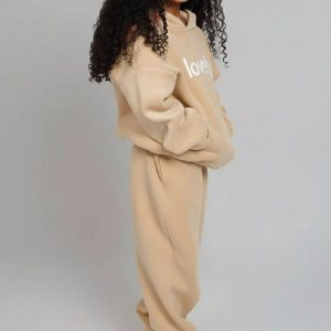 Plus Jogging Flare En Sweat Beige