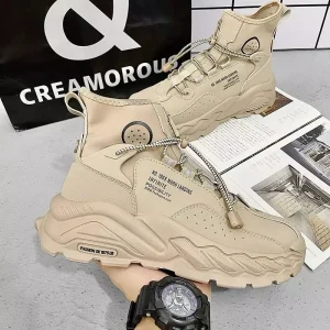 Baskets montantes et décontractées pour hommes, chaussures de Sport à plateforme, à la mode, épaisses et respirantes