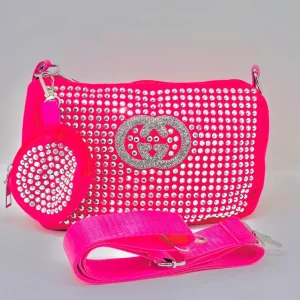 NEW Christian Louboutin Loubila Loubinthesky Laser Perforated Leather Pouch Pink