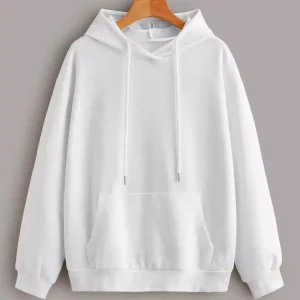 Men Full Sleeve Solid Hooded Sweatshirt