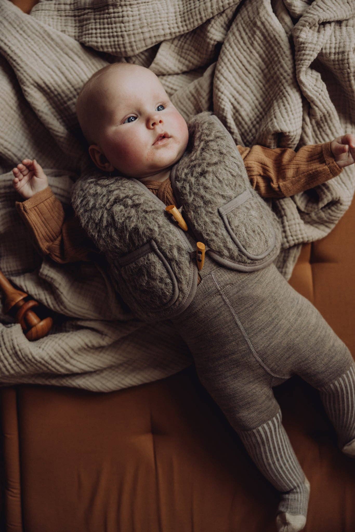 Gilet Sherpa en laine - Sand – Image 2