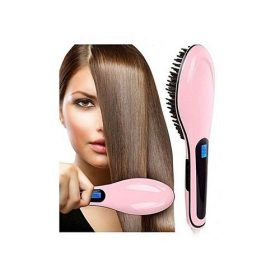 Brosse Chauffante Lissante Electrique – Rose