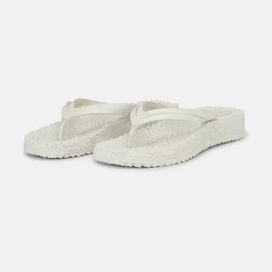 Tongs à Plateforme Pailletées - Creme