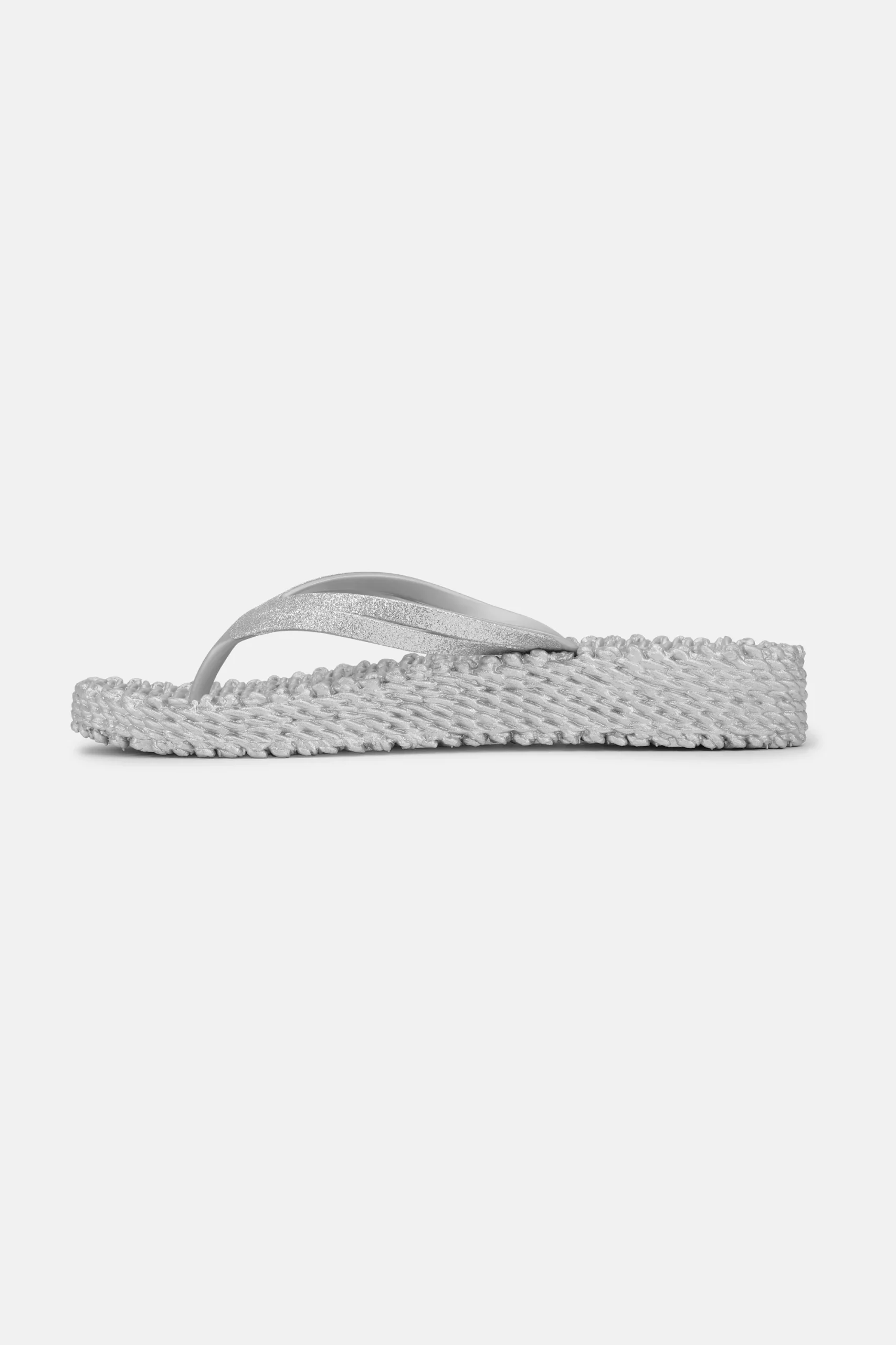 Tongs à Plateforme Pailletées - Silver – Image 4
