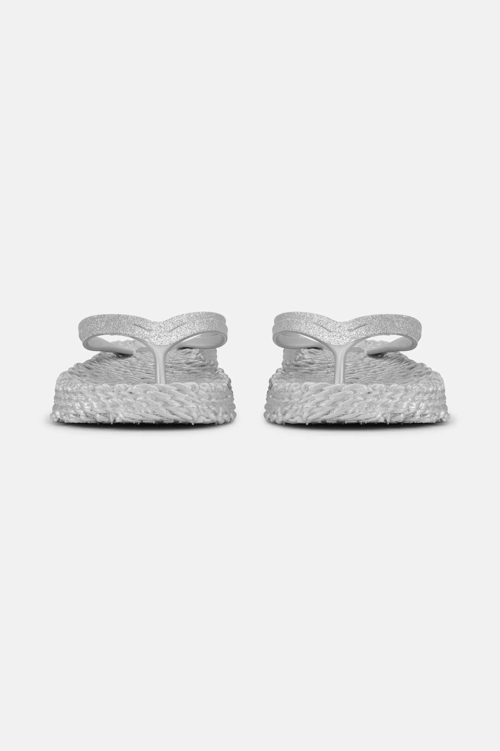 Tongs à Plateforme Pailletées - Silver – Image 6
