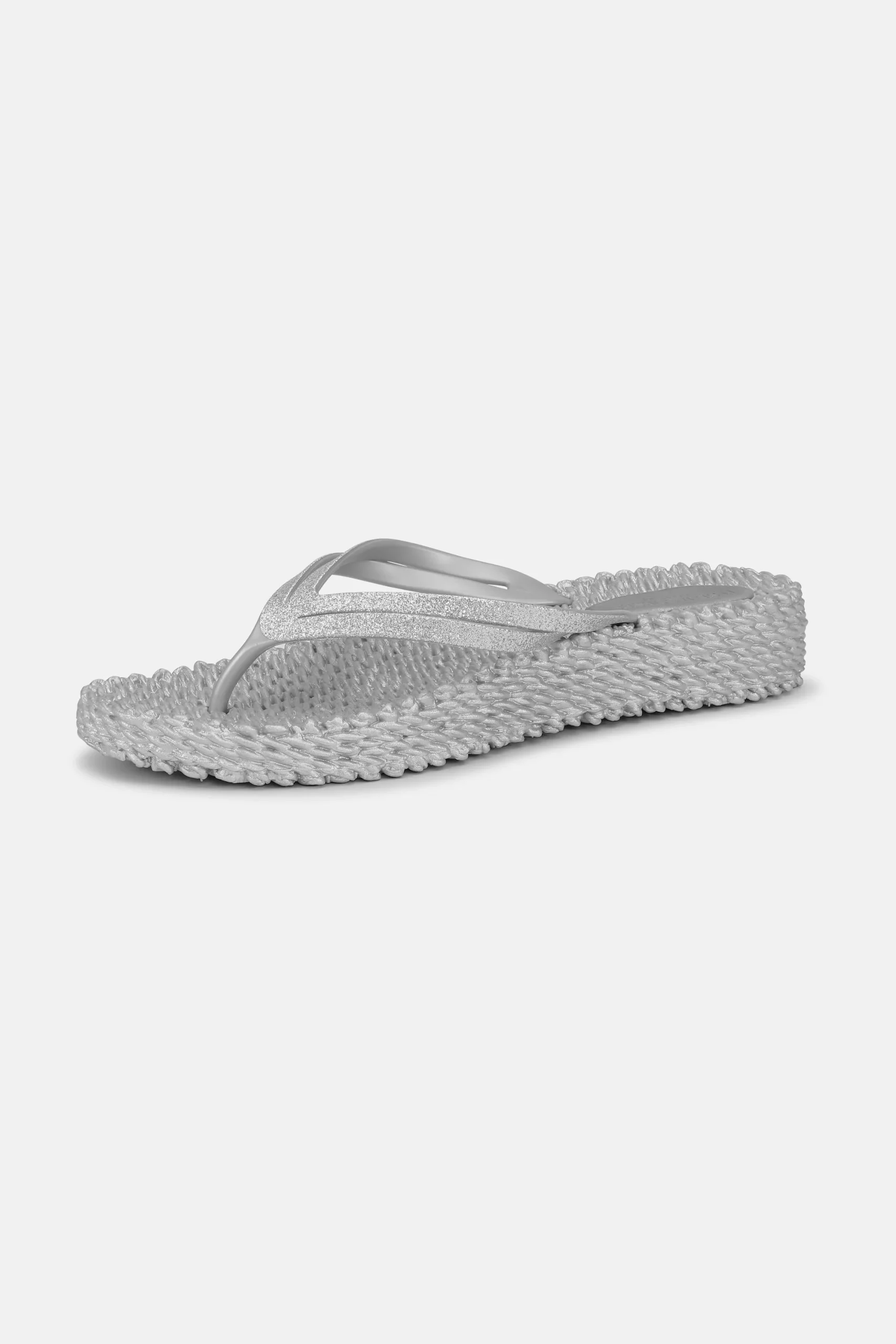 Tongs à Plateforme Pailletées - Silver – Image 8