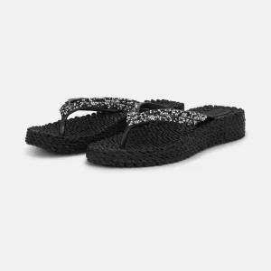 Tongs à Plateforme Pierres Scintillantes - Black