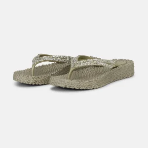 Tongs à Plateforme Pierres Scintillantes - Platin