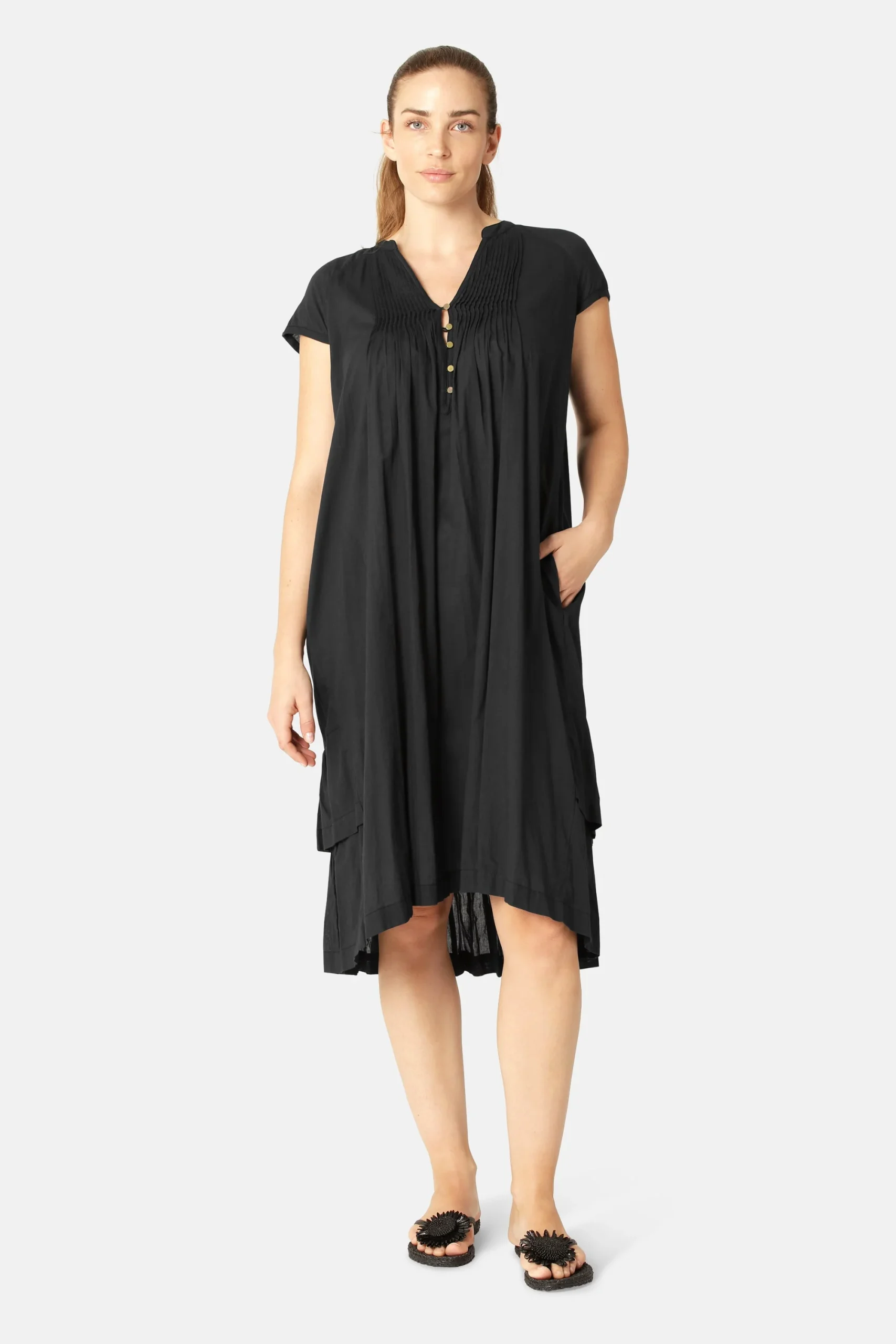 Robe Longue à Manches Courtes - Dark Indigo – Image 2