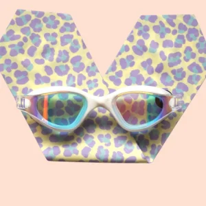 Lunettes de piscine léopard jaune et violet