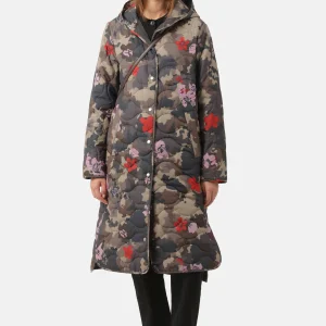 Manteau Long Matelassé - Floral Camo