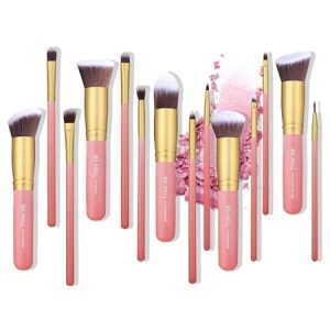 Set de 14 pinceaux kabuki pro rose gold teint & yeux BS