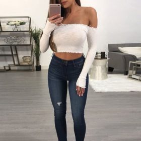 Tops Femmes Hors Épaule Serrée À Manches