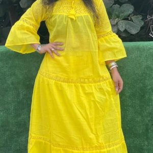 Robe voile patché brodé