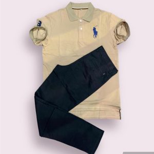 ensemble Lacoste gold et pantalon