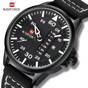 Montre en cuir Naviforce Mega – Noir