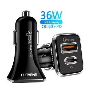 Chargeur rapide Voiture USB/USB-C V2
