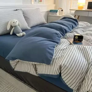 Parure de lit 4 pièces (Drap, housse de couette, taies)