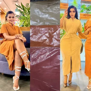 Robe chemisier satinée